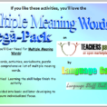 Multiple Meaning Words – Activities Worksheets Word Lists