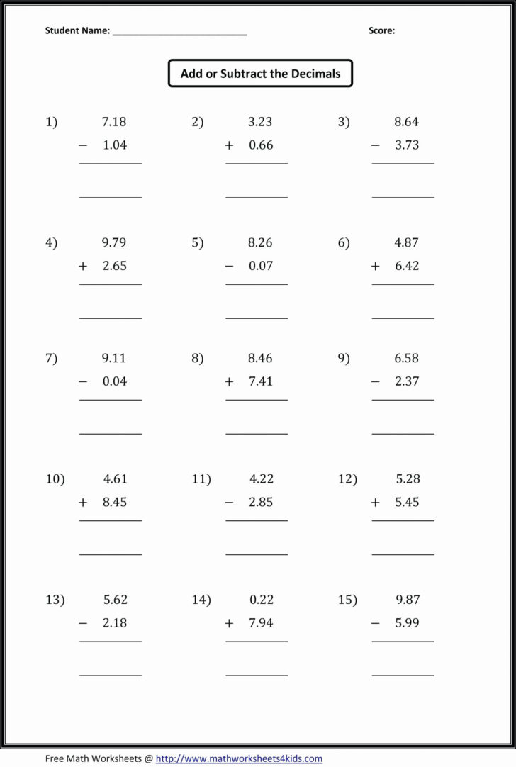 Decimal Multiplication And Division Worksheet