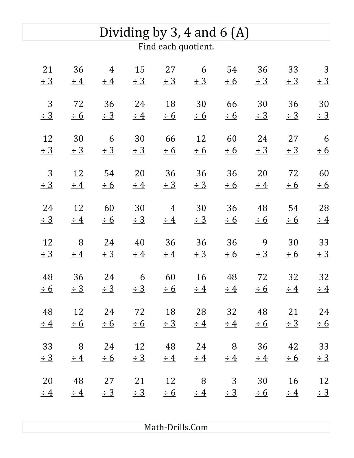 Multiplication And Division Worksheets Printable