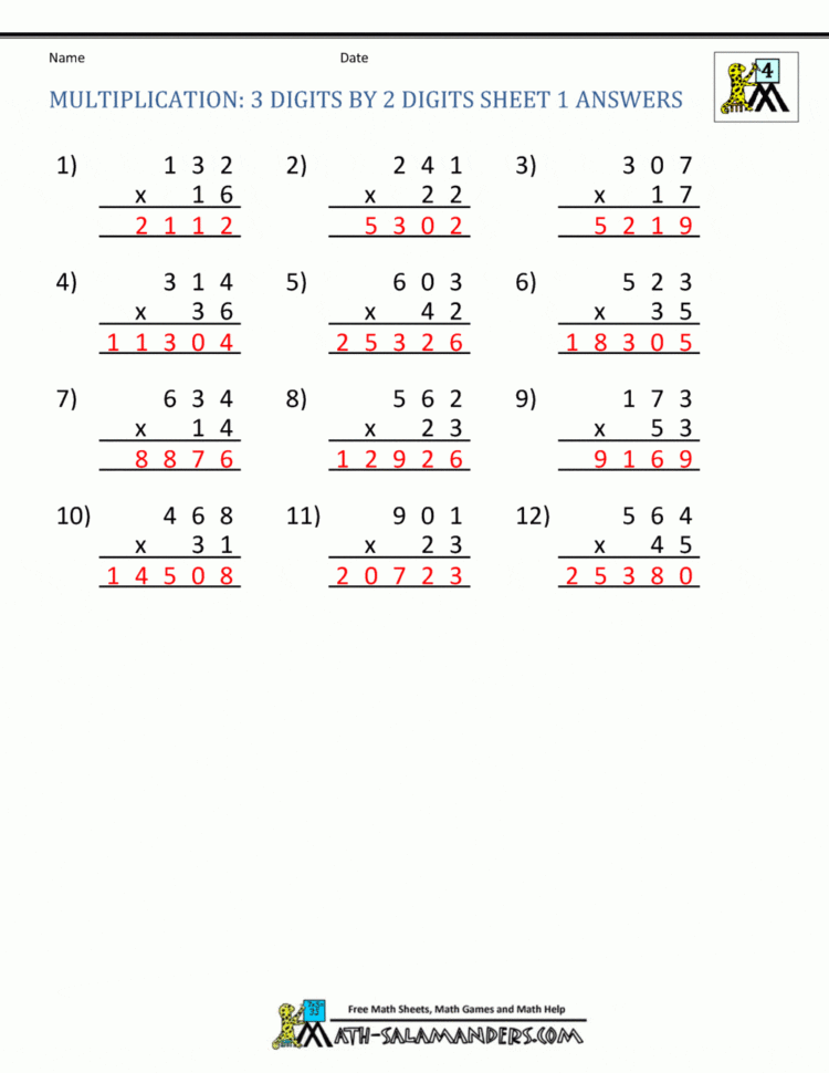 4th grade two digit multiplication worksheets db excelcom