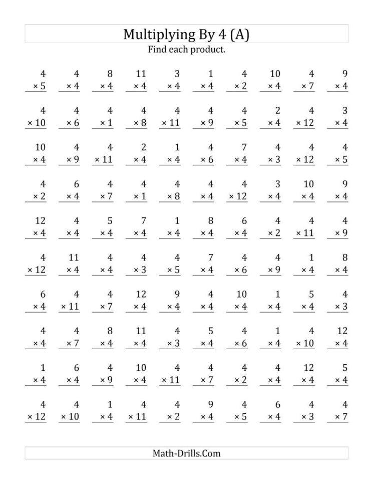 Multiplying 1 To 124 A