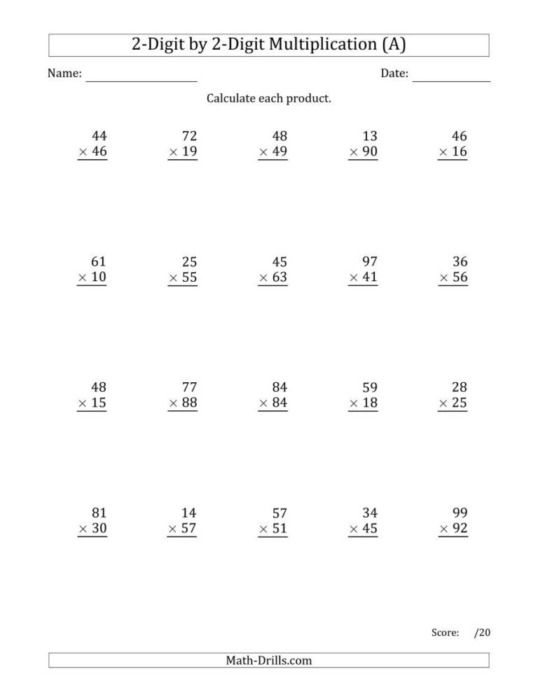 Box Method Multiplication Worksheet Db excel