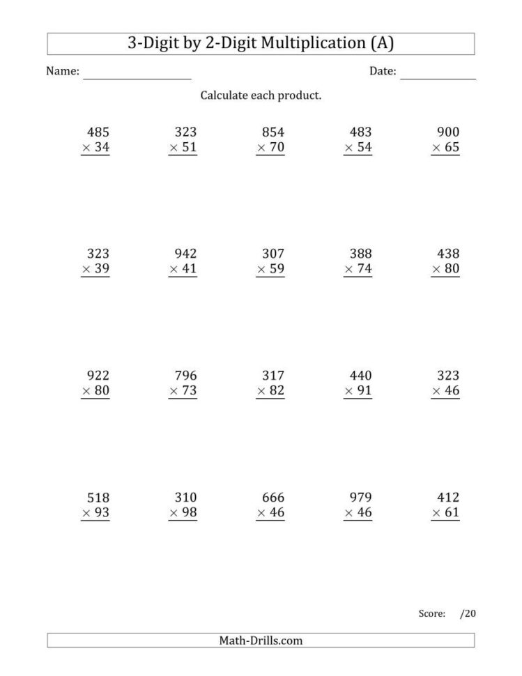 Multiplying 3Digit2Digit Numbers With Commaseparated