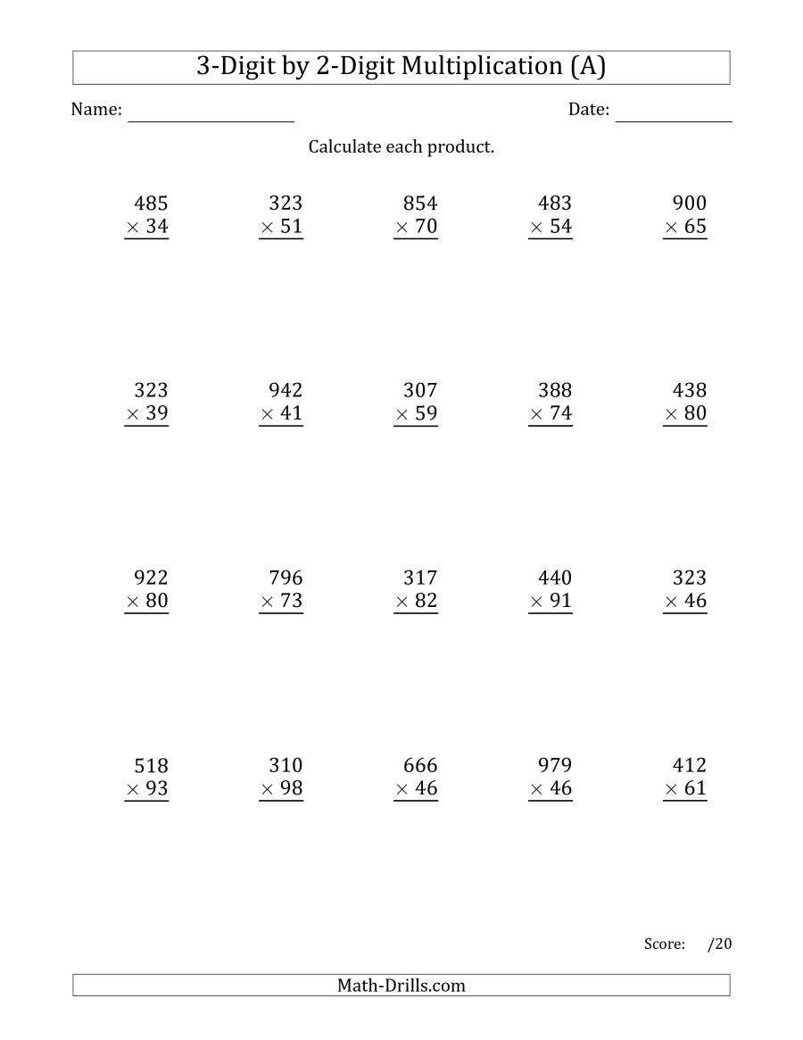 Multiplying 3Digit2Digit Numbers With Commaseparated