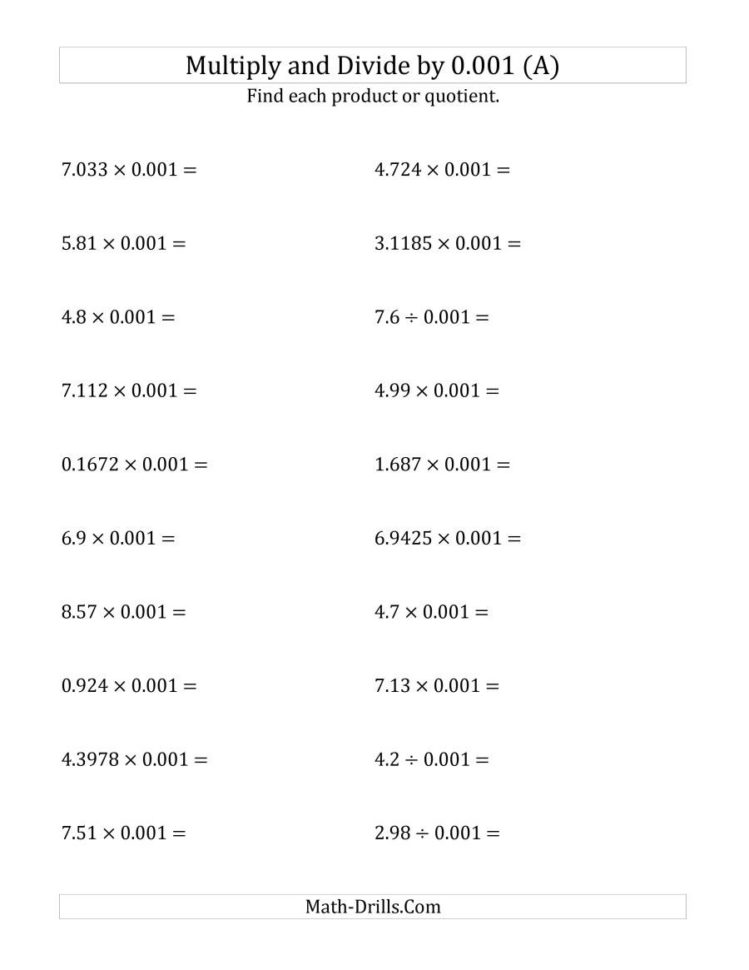 Multiplying And Dividing Decimals0001 A