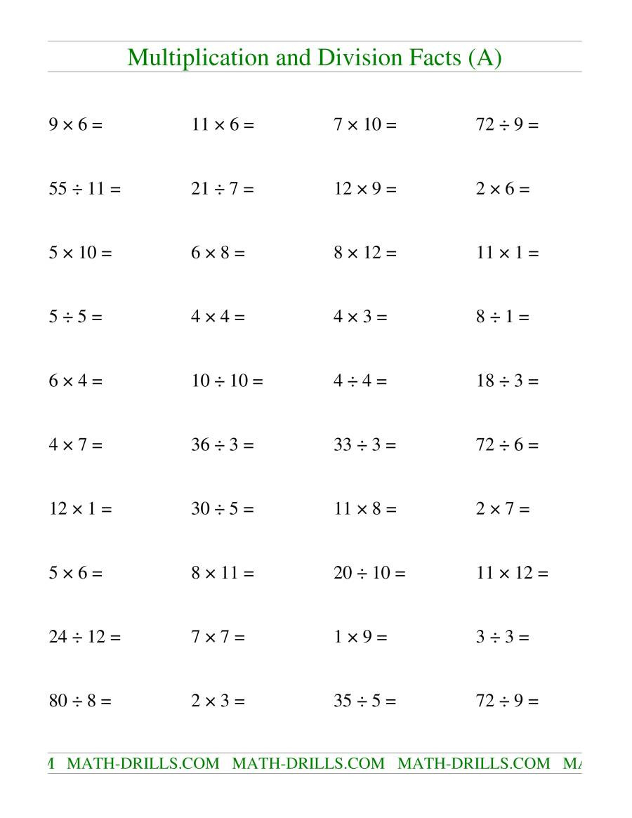 Math Facts Practice Worksheets Multiplication | db-excel.com
