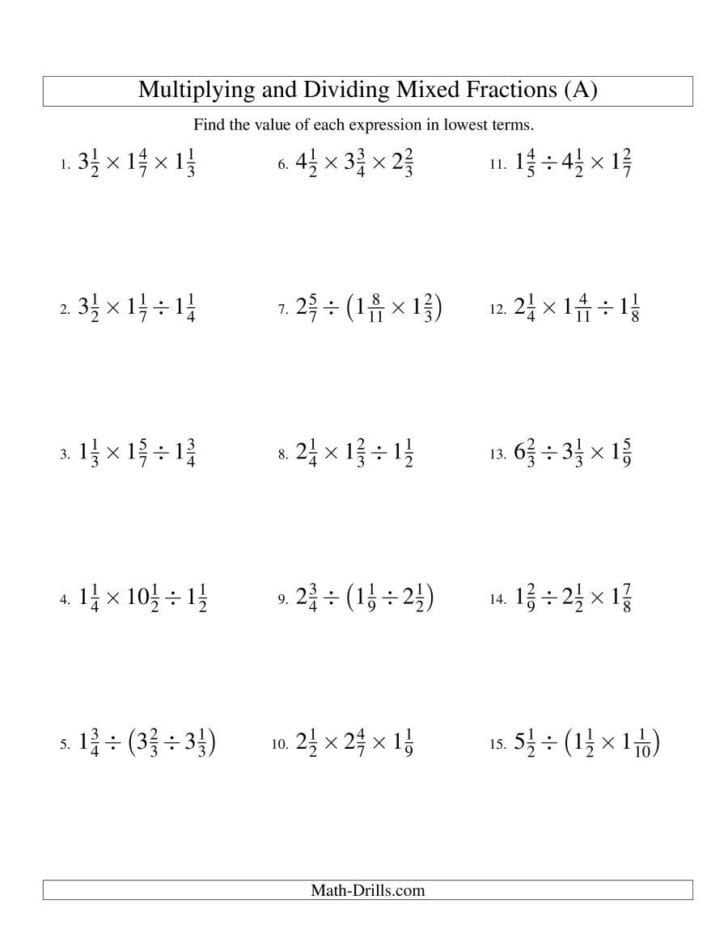 Dividing Mixed Numbers Worksheet — db-excel.com