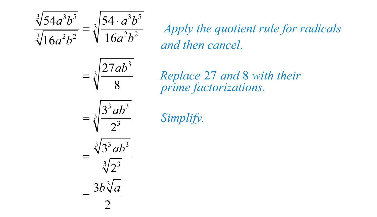 simplify radical expressions