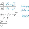 Multiplying And Dividing Radical Expressions