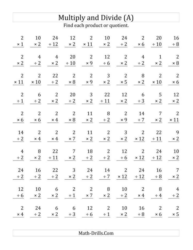 Multiplying And Dividing2 A