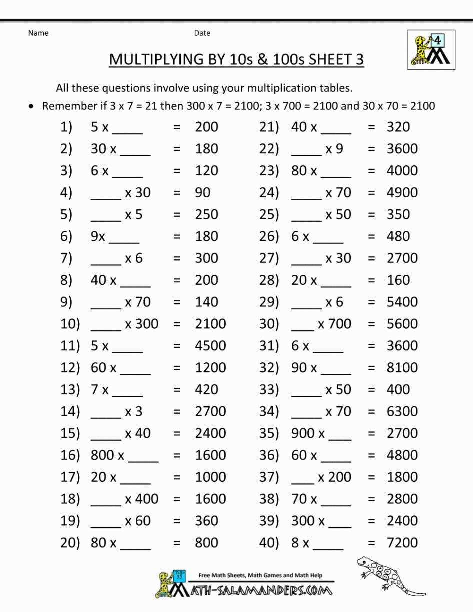 Fun Decimal Multiplication Worksheets