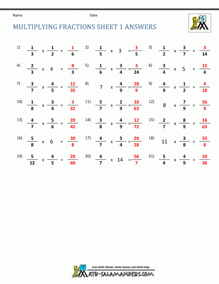 Multiplying Fractions