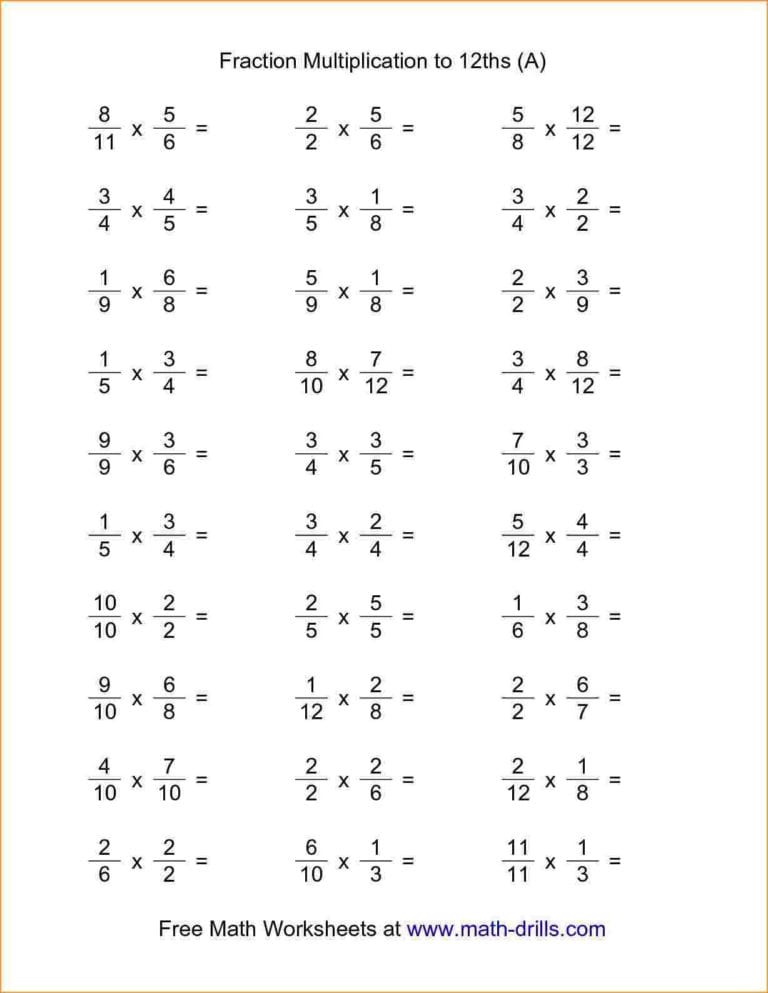 Multiplying Fractions With Cross Canceling Worksheet db excel com