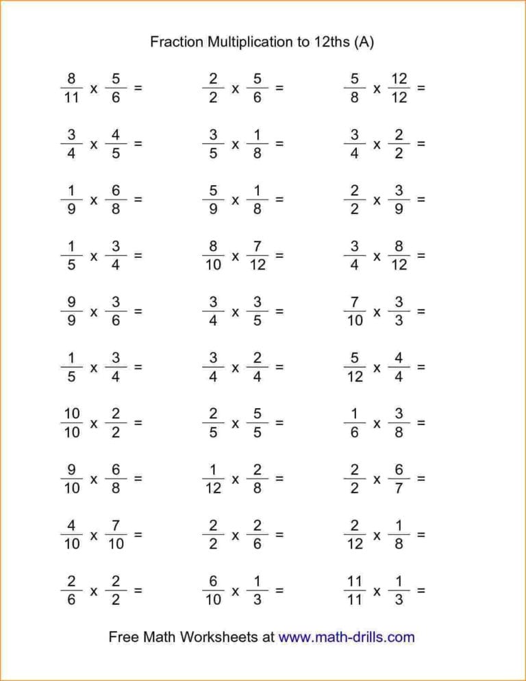 Multiplying Fractions With Cross Canceling Worksheet Db excel