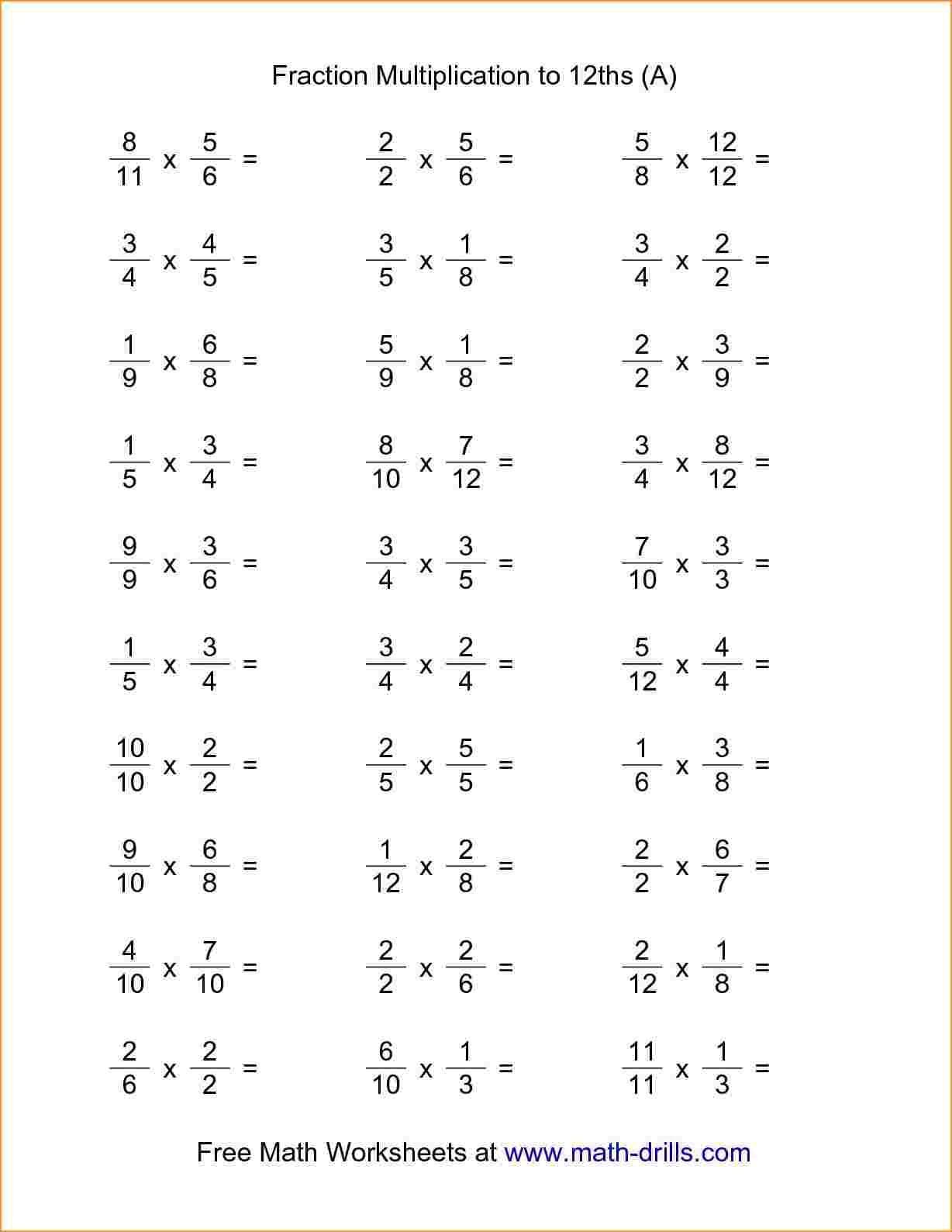 Multiplying Fractions With Cross Canceling Worksheet —