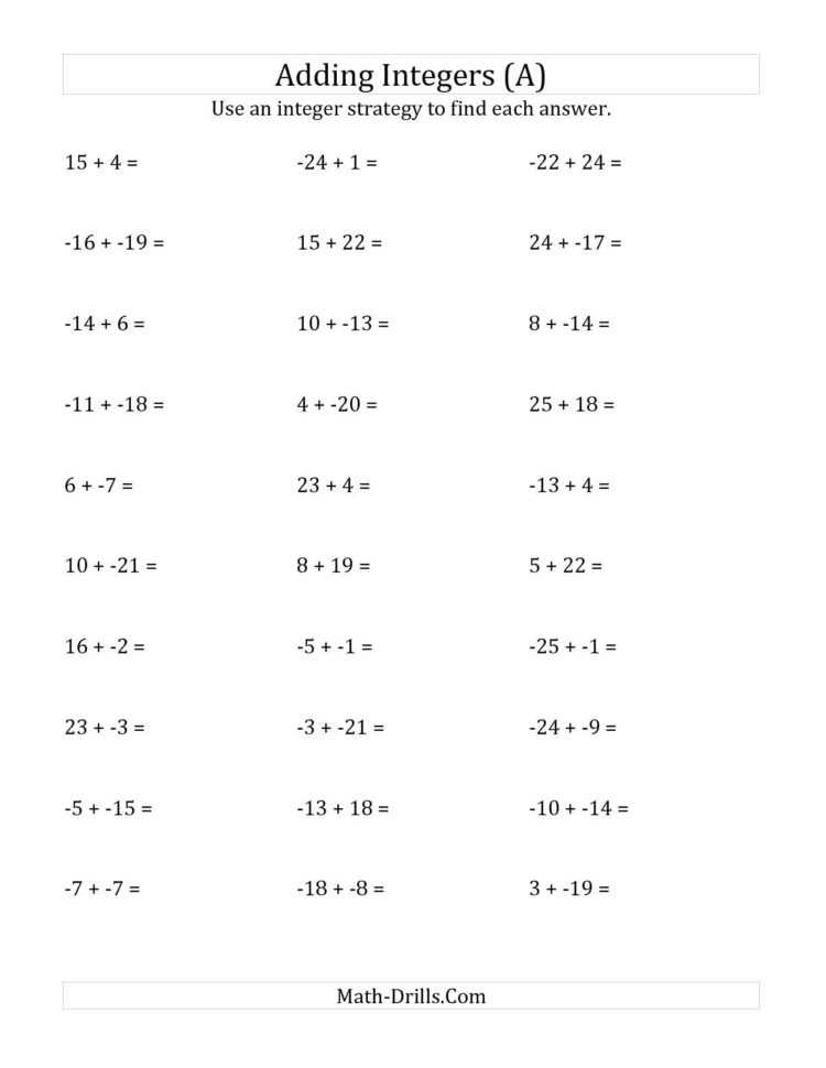 Multiplying Intergers Math – Peterraofanclub