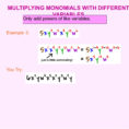 Multiplying Monomials And Raising Monomials To Powers  Ppt