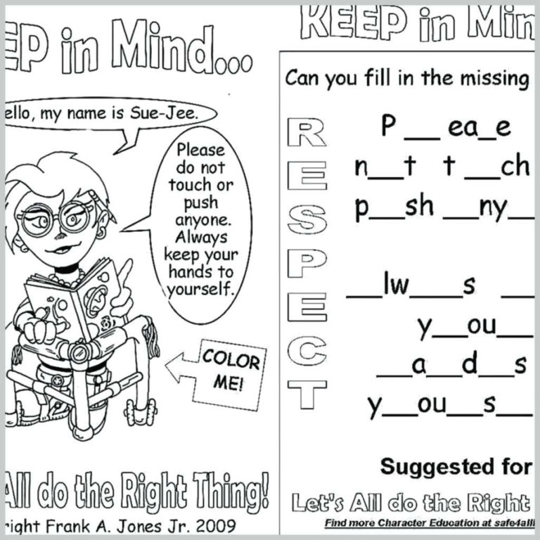 Free Character Education Worksheets — db-excel.com