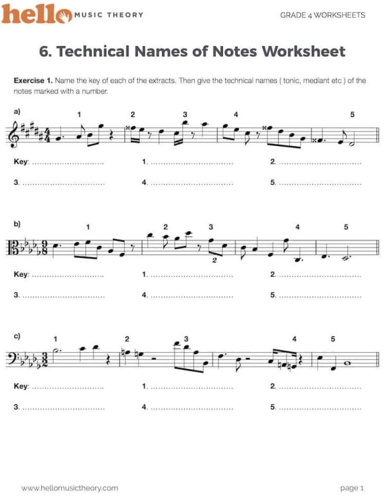 Music Theory Worksheets With 1500 Pdf Exercises  Hello