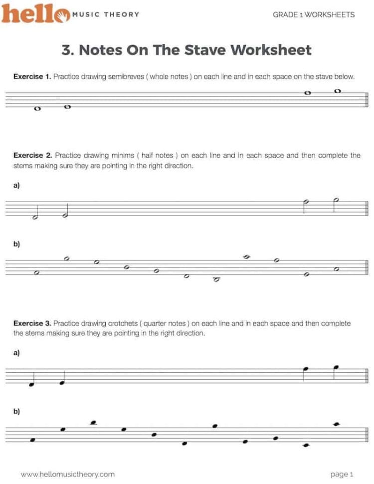 Music Theory Worksheets With 1500 Pdf Exercises  Hello