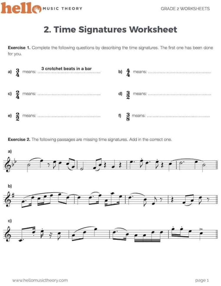 Music Theory Worksheets With 1500 Pdf Exercises  Hello
