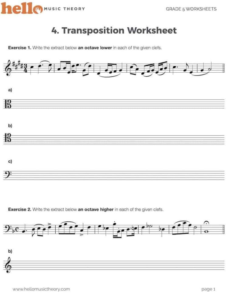 Music Theory Worksheets With 1500 Pdf Exercises  Hello