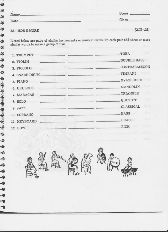 Music Worksheets