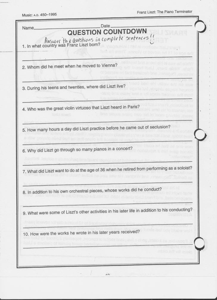 Reading And Questions Worksheets