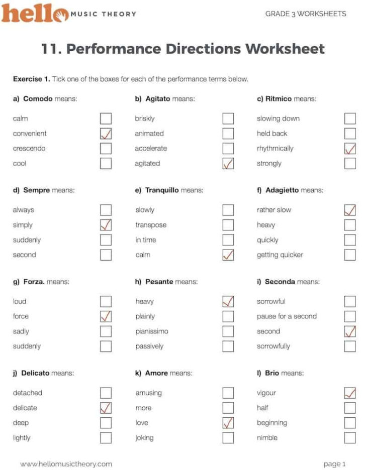 Elementary Music Worksheets