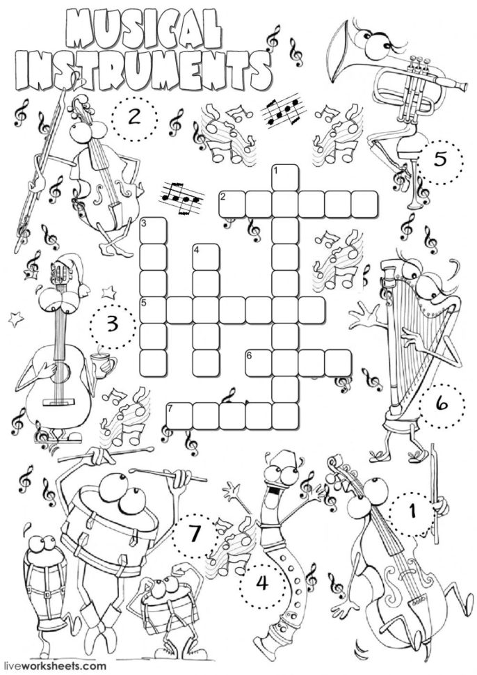 Musical Instruments Worksheet