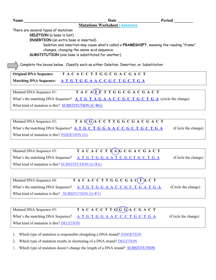Mutation Answers  Guertinscience
