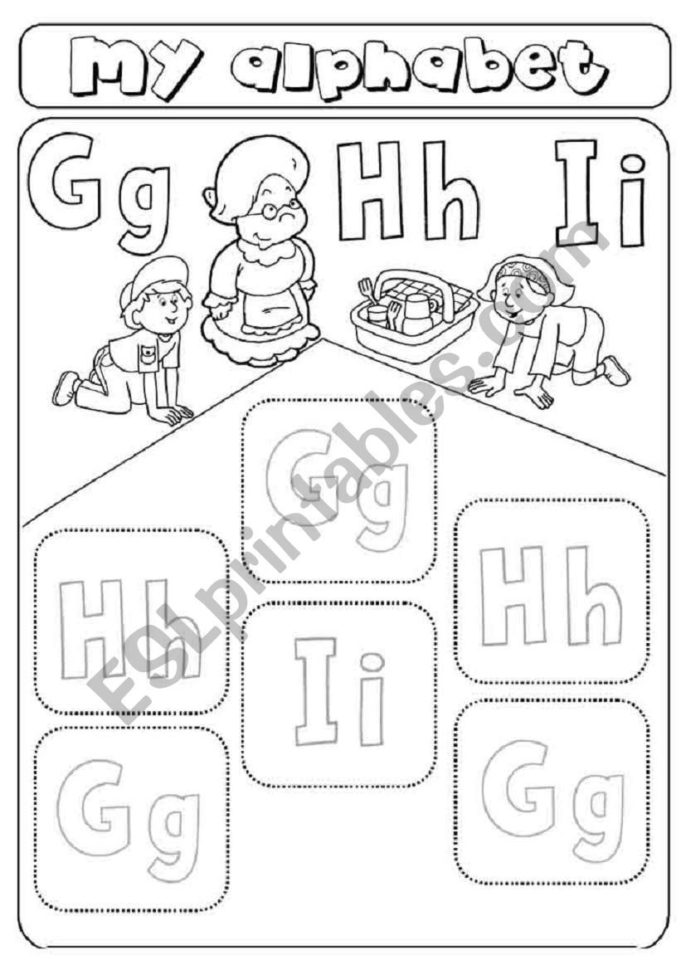 My Alphabet  Letters Ghi  Cut And Paste  Esl Worksheetasia1978