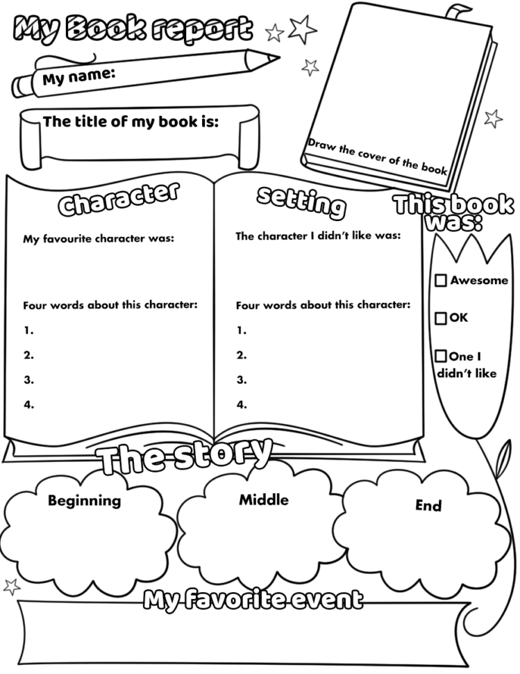 My Book Report Printable Worksheet  Free Printable