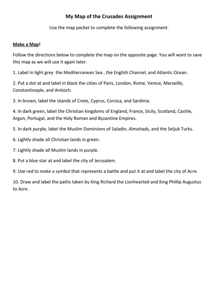 My Crusades Map Activity