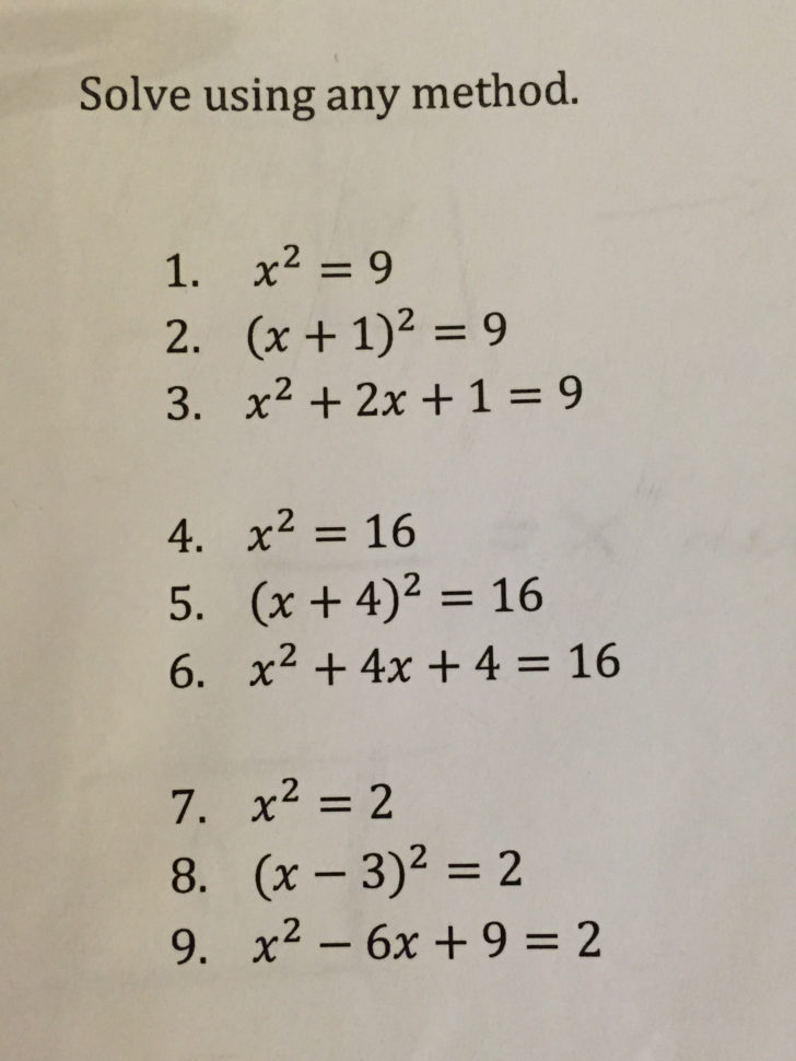 My Favorite Completing The Square – Mister Is This Right