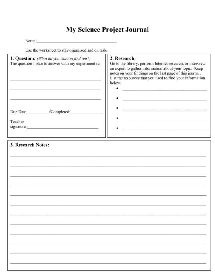 My Science Project Journal