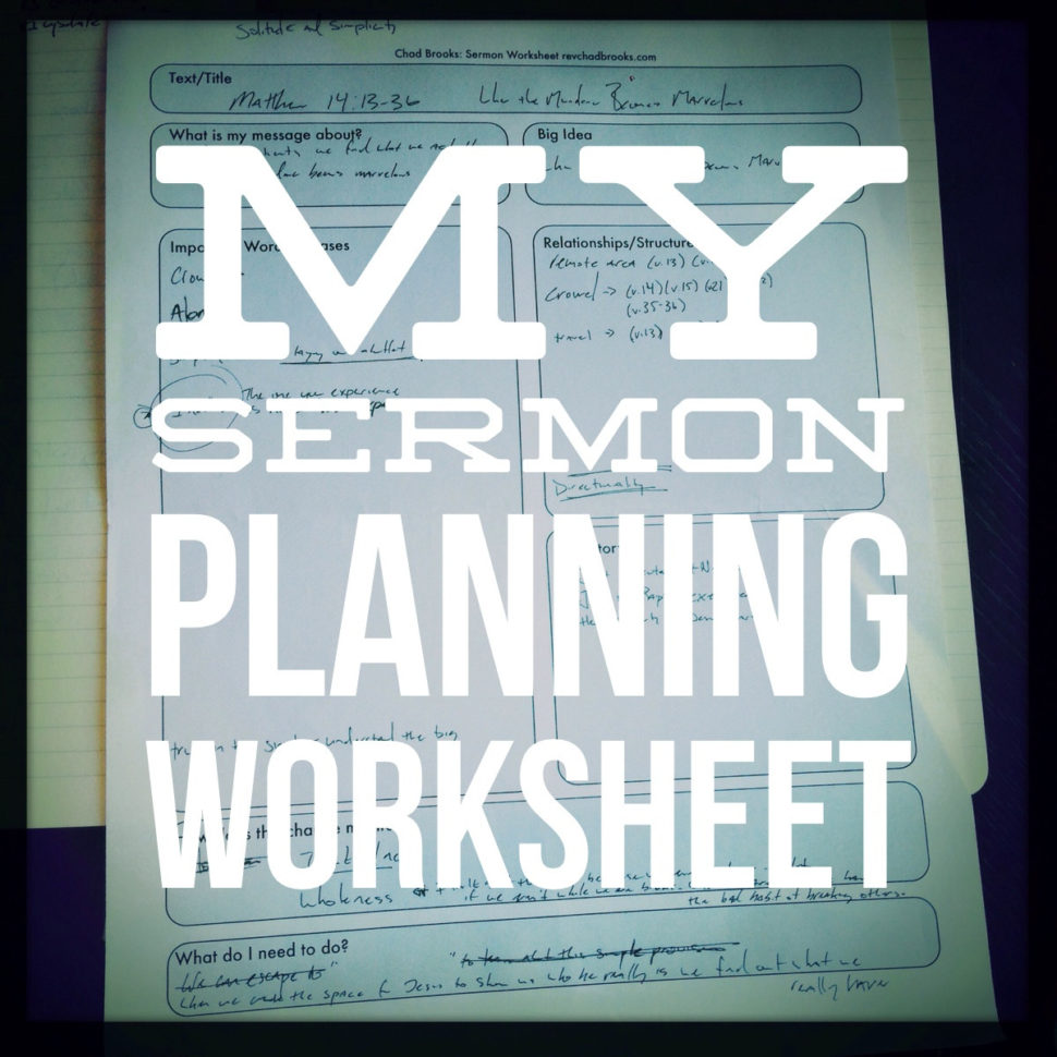 Sermon Preparation Worksheet