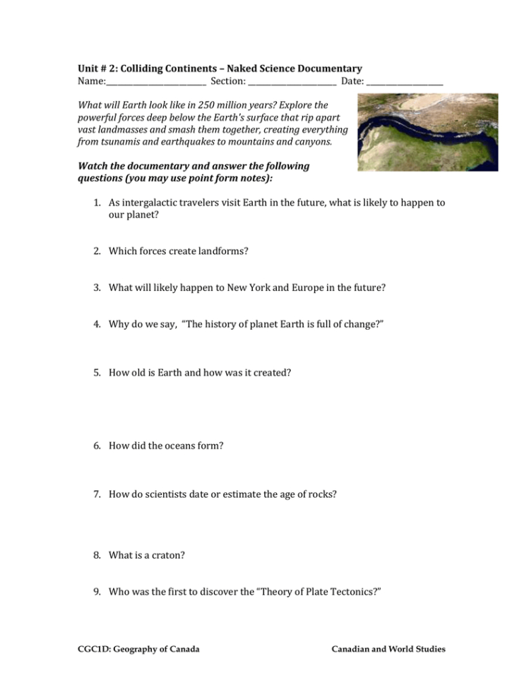 Naked Science Colliding Continents