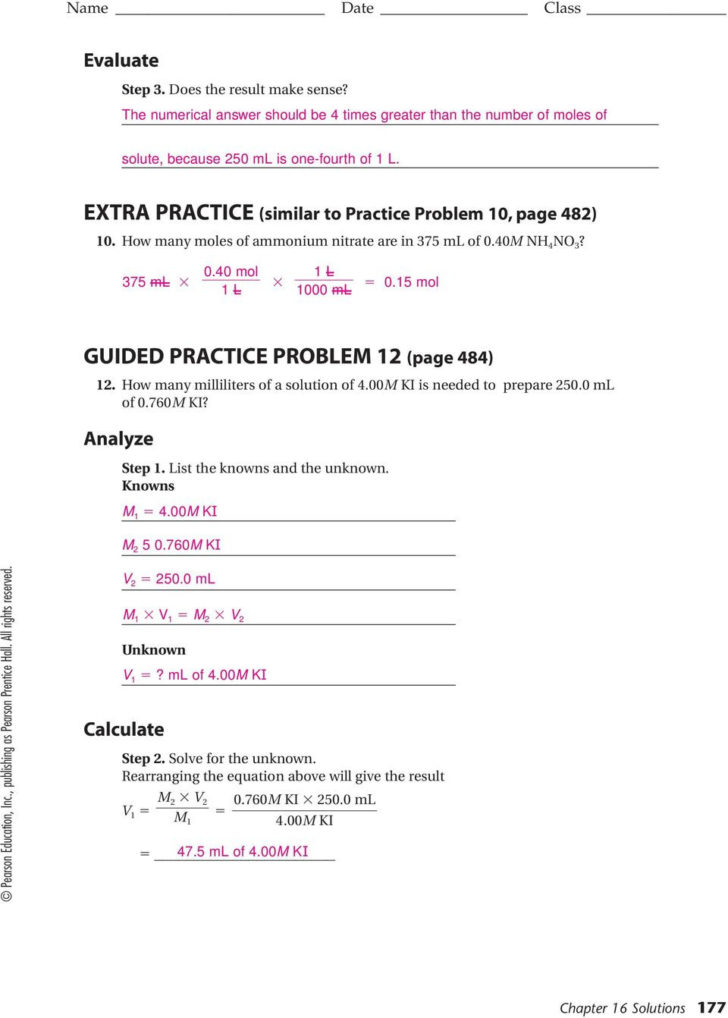 Section 16 3 Colligative Properties Of Solutions Worksheet Answers — db