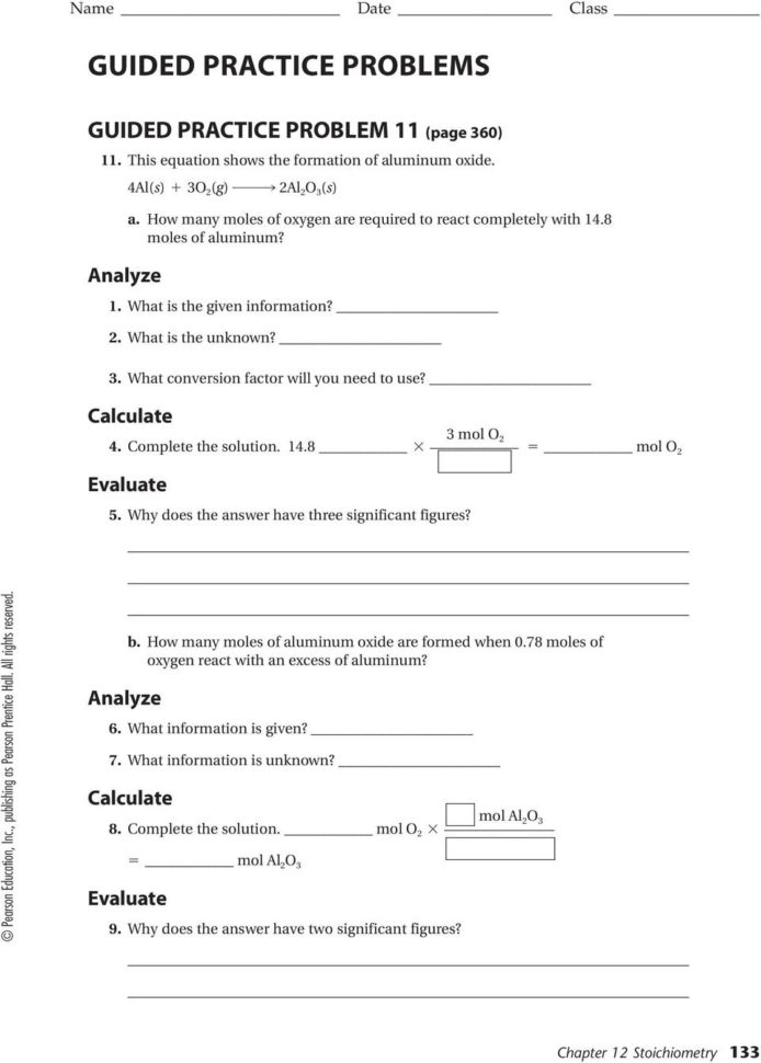 Name Date Class Stoichiometry Section 121 The Arithmetic