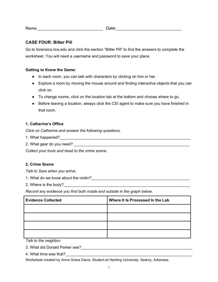 Name Date  Csi The Experience — Web Adventures Pages 1 Name Date  Csi The Experience — Web Adventures Pages 1