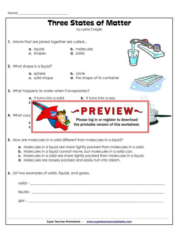 States Of Matter Worksheet Answer Key — db-excel.com