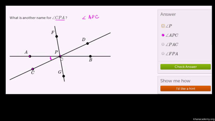 Naming Angles Worksheet Answers