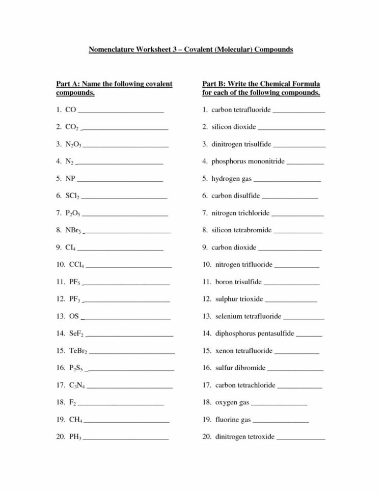 Naming Ionic And Covalent Compounds Worksheet Answer Key