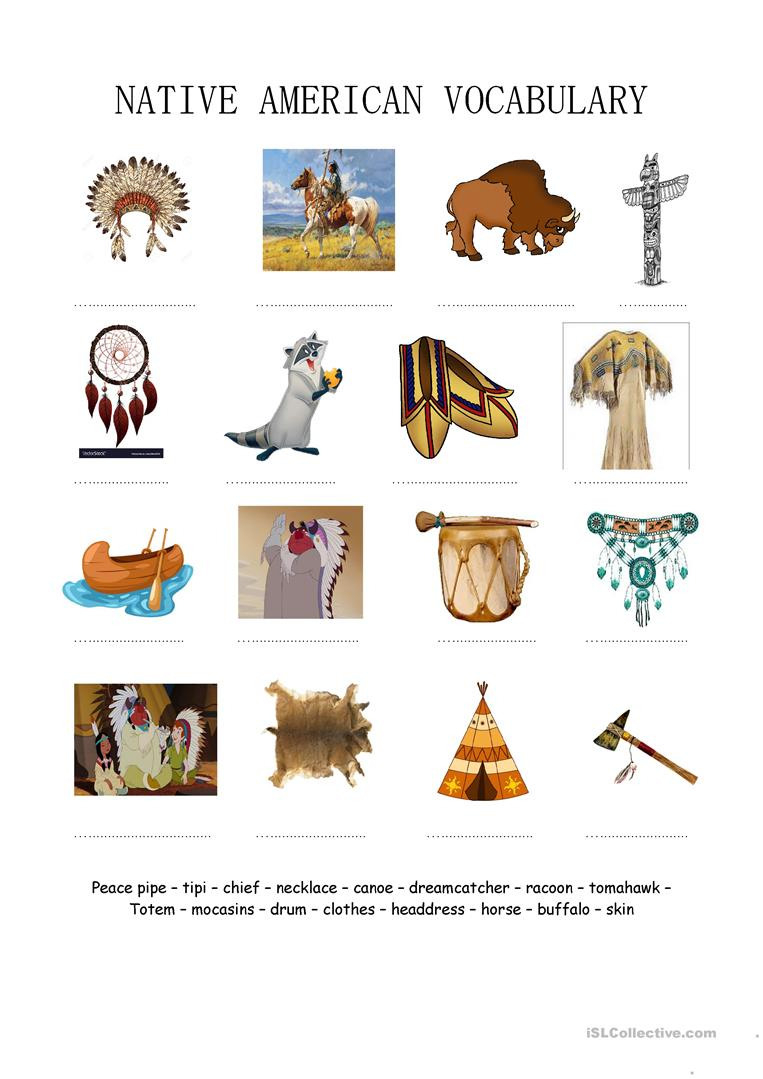 Free Printable Native American Worksheets