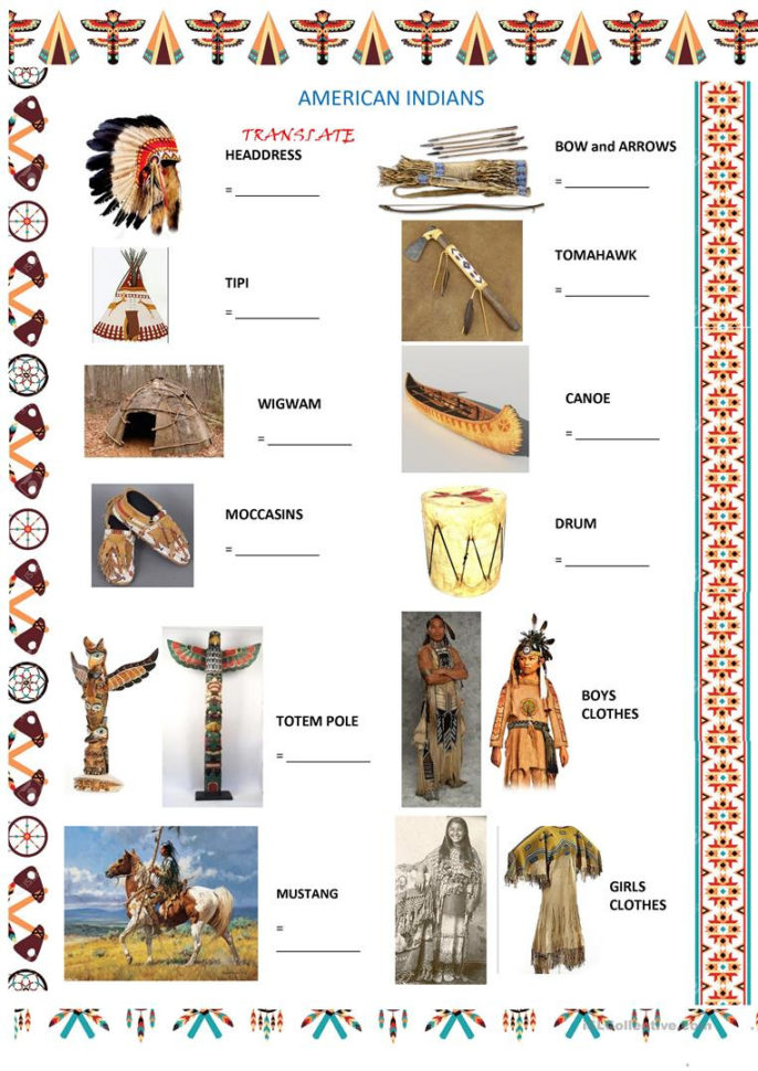 Native Americansft Nations Lifebasics 1  English Esl