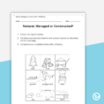 Natural Managed Or Constructed  Worksheet Teaching