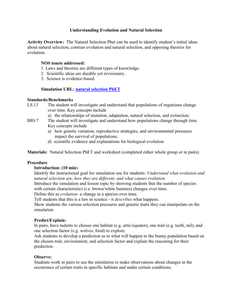 Evolution By Natural Selection Worksheet Answer Key — db ...