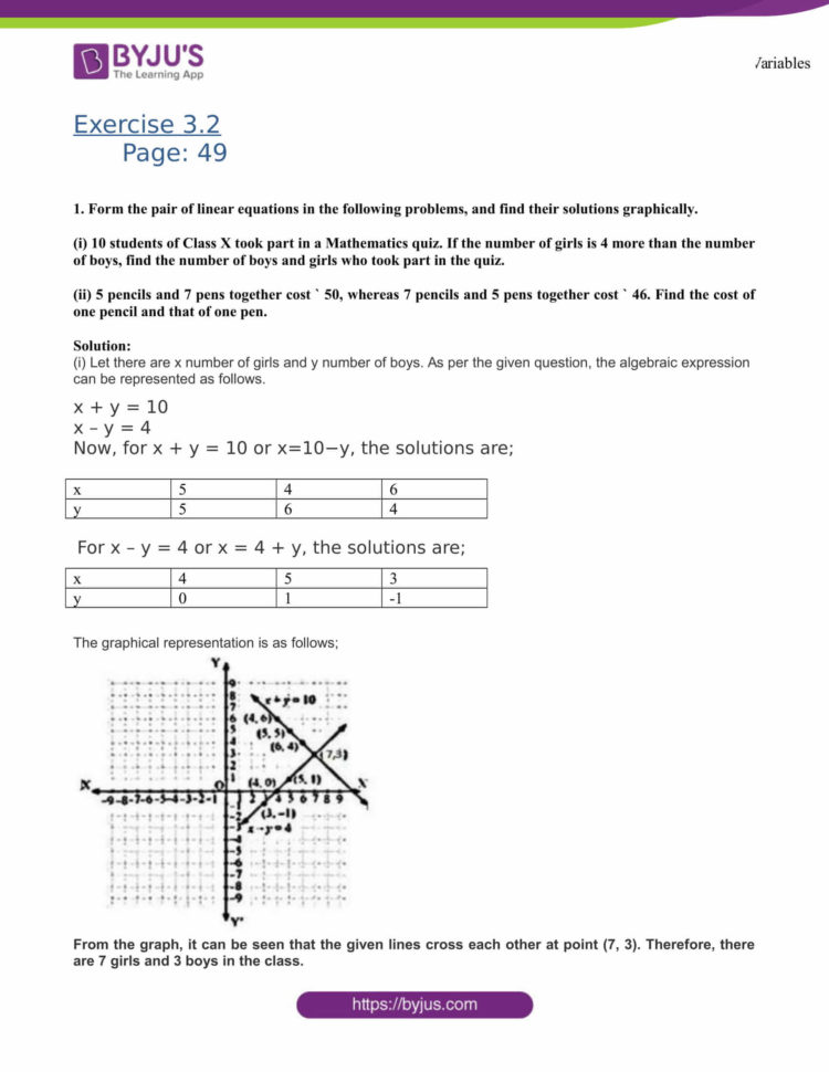 Ncert Solutions For Class 10 Maths Exercise 32 Chapter 3