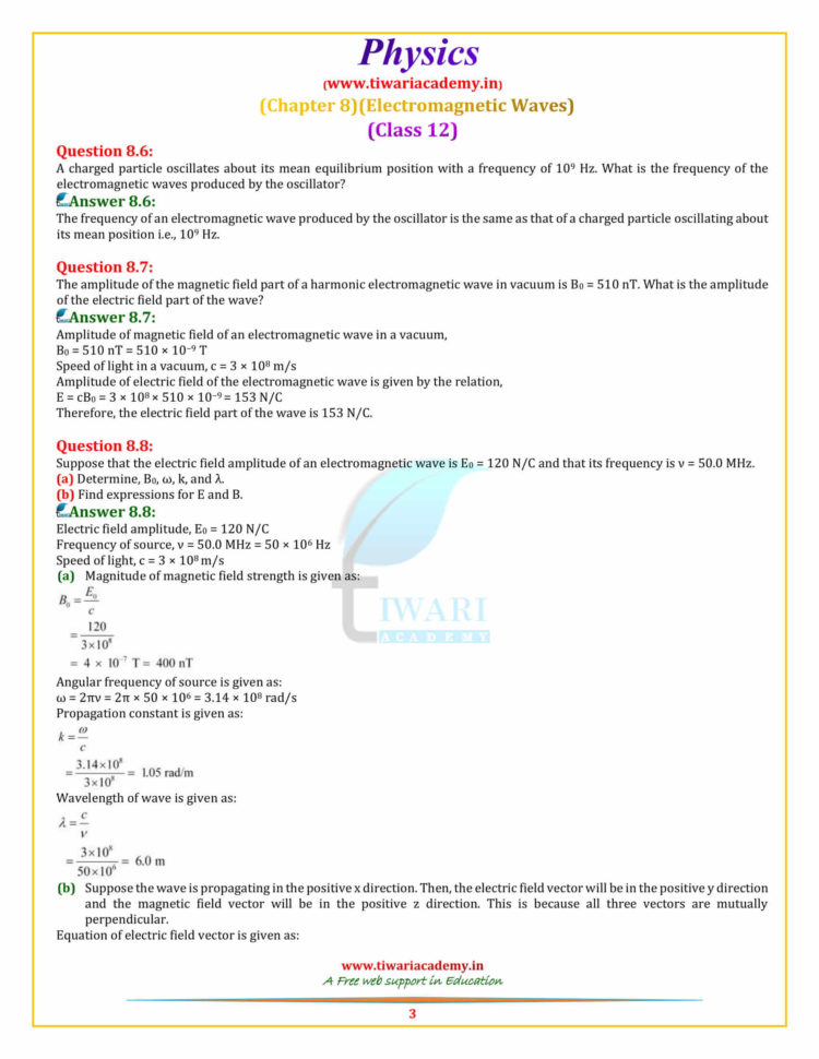 Ncert Solutions For Class 12 Physics Chapter 8